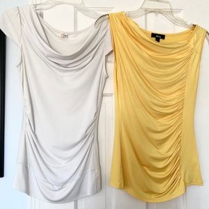 Two Cowl Neck  Sleeveless Tops Bundle Size